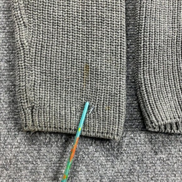 Goodlife Cardigan Men's Large Gray Knit Sweater Heavyweight 100% Cotton - Picture 10 of 11